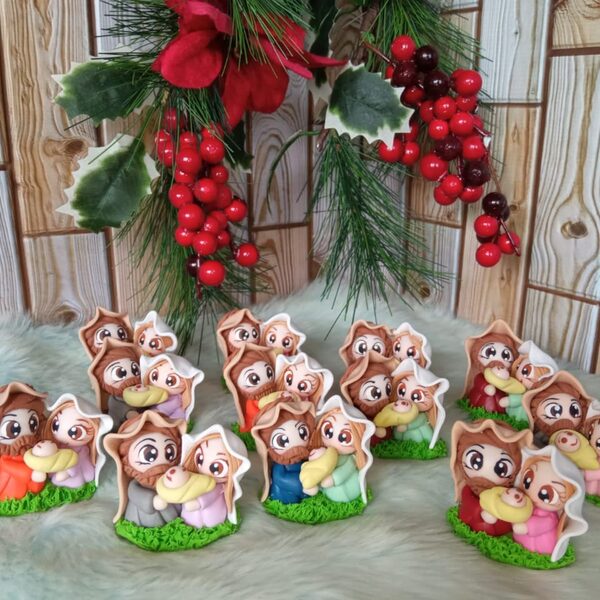 Mini pesebres souvenir — Recordatorios de nacimiento en cantidad para tus invitados.